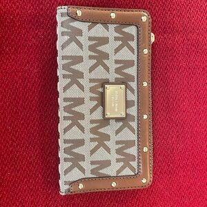 Michael Kores wallet brown with gold studs